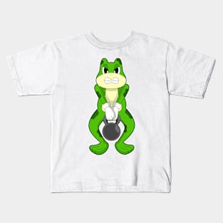 Frog Bodybuilding Dumbbell Kids T-Shirt